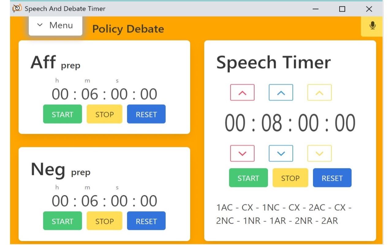 Speech And Debate Timer chrome谷歌浏览器插件_扩展第2张截图