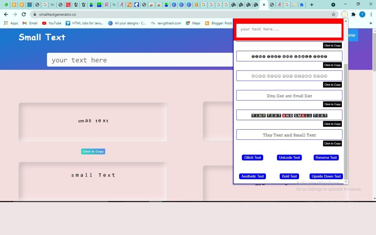 Small Text ᐈ #201+ Tiny Text Generator chrome谷歌浏览器插件_扩展第1张截图