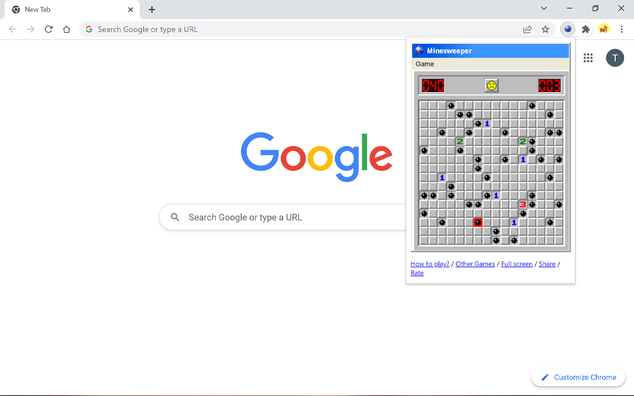 Classic Minesweeper Offline Game chrome谷歌浏览器插件_扩展第2张截图