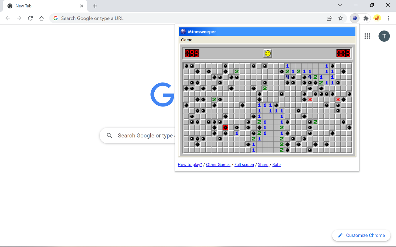 Classic Minesweeper Offline Game chrome谷歌浏览器插件_扩展第3张截图