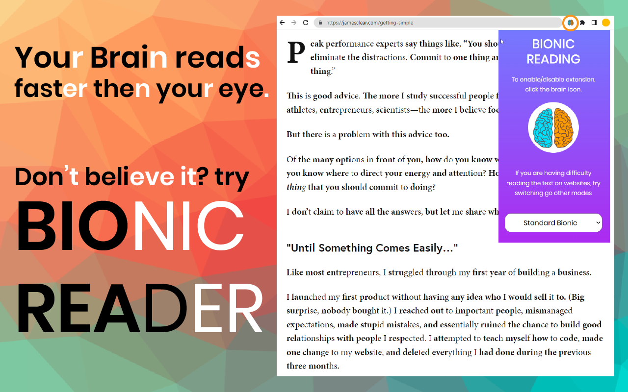 Bionic Reader chrome谷歌浏览器插件_扩展第2张截图