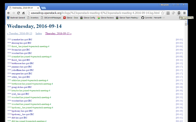 OpenStack Eavesdrop IRC Filter chrome谷歌浏览器插件_扩展第1张截图