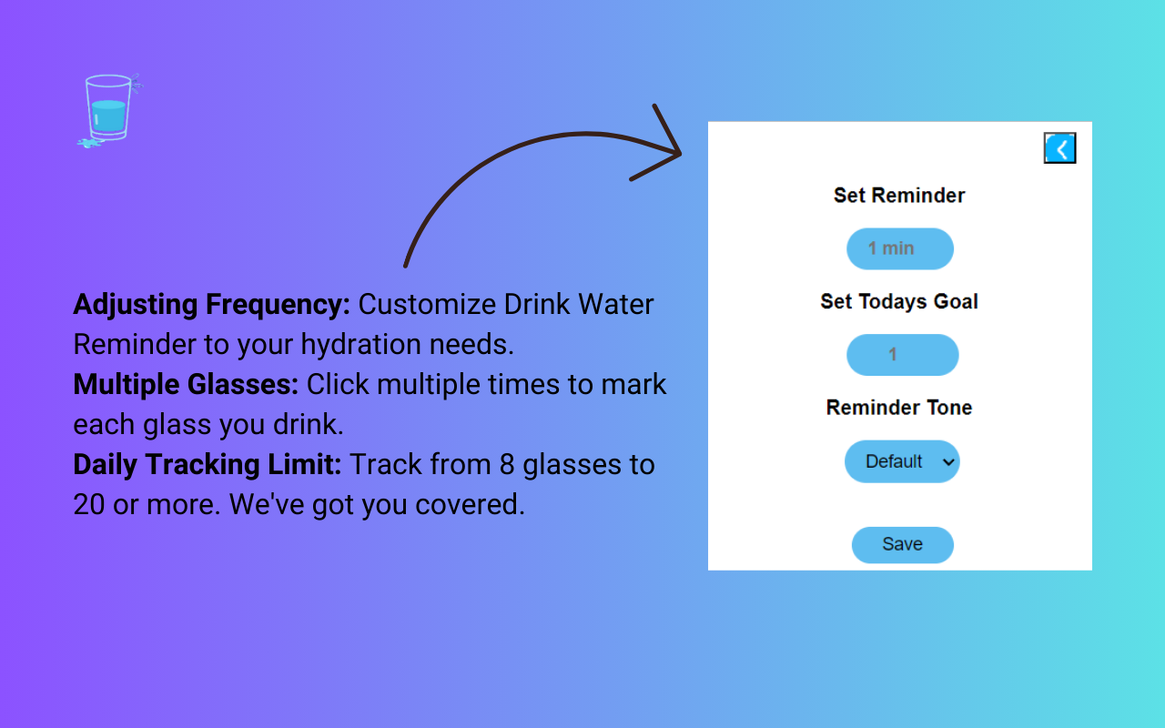 Drink Water Reminder chrome谷歌浏览器插件_扩展第2张截图