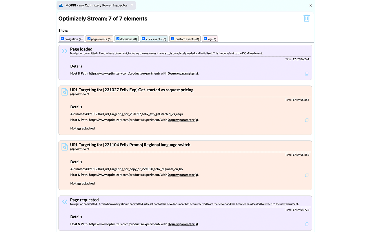 MOPPI - my Optimizely Power Inspector chrome谷歌浏览器插件_扩展第1张截图