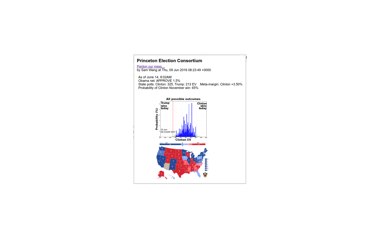 Princeton Election Consortium chrome谷歌浏览器插件_扩展第1张截图