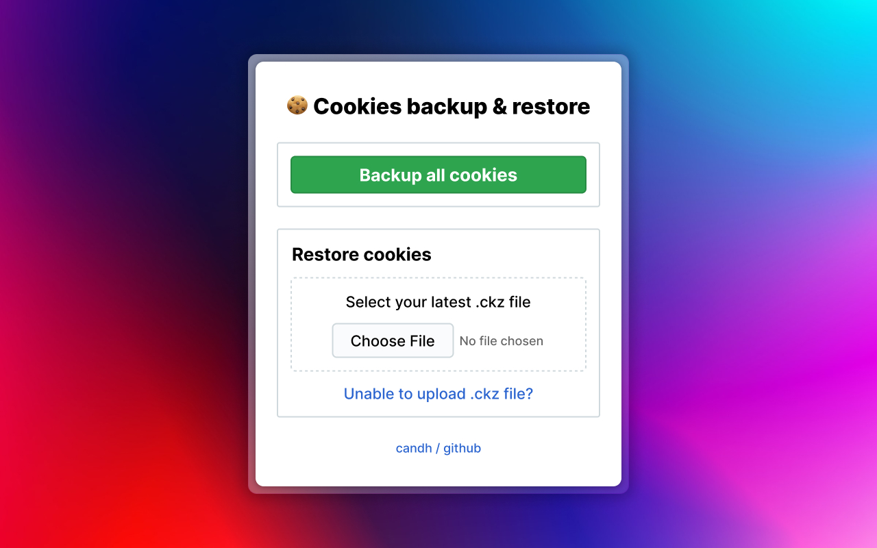 Cookie Backup and Restore chrome谷歌浏览器插件_扩展第1张截图