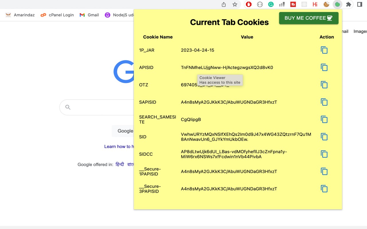 Cookie Viewer chrome谷歌浏览器插件_扩展第1张截图