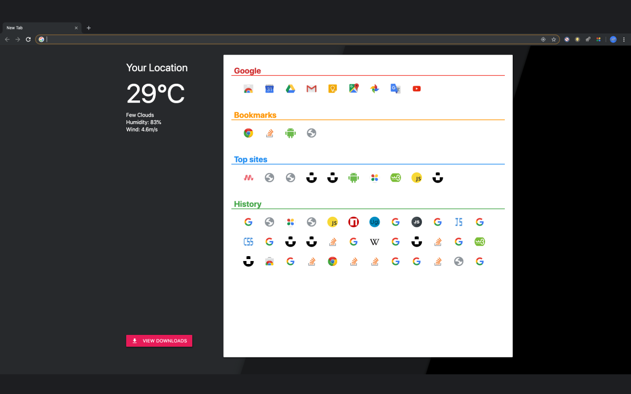 Simple NTP chrome谷歌浏览器插件_扩展第3张截图