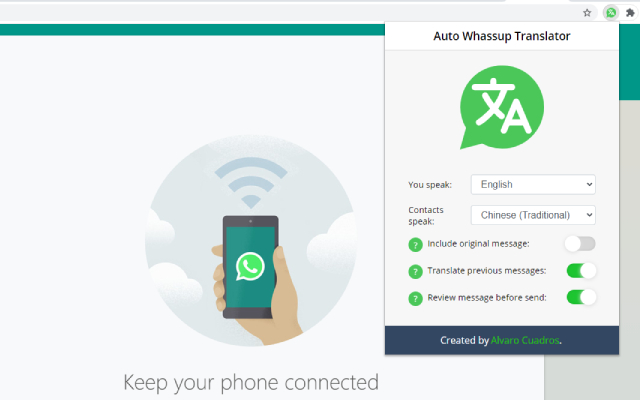 Auto WhatsApp Translator chrome谷歌浏览器插件_扩展第1张截图