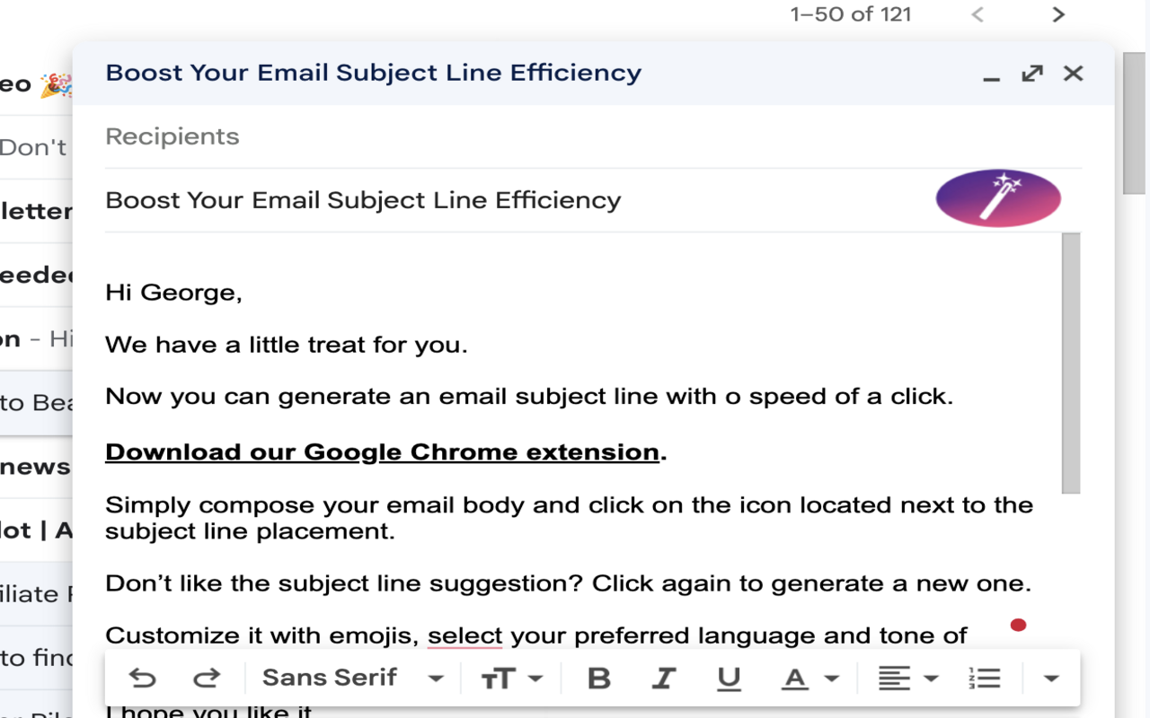 Subject Line Generator chrome谷歌浏览器插件_扩展第2张截图