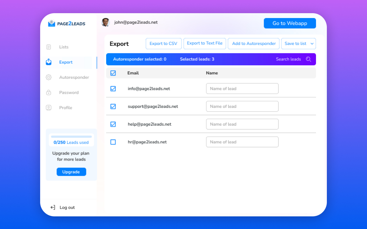 Page2Leads chrome谷歌浏览器插件_扩展第2张截图