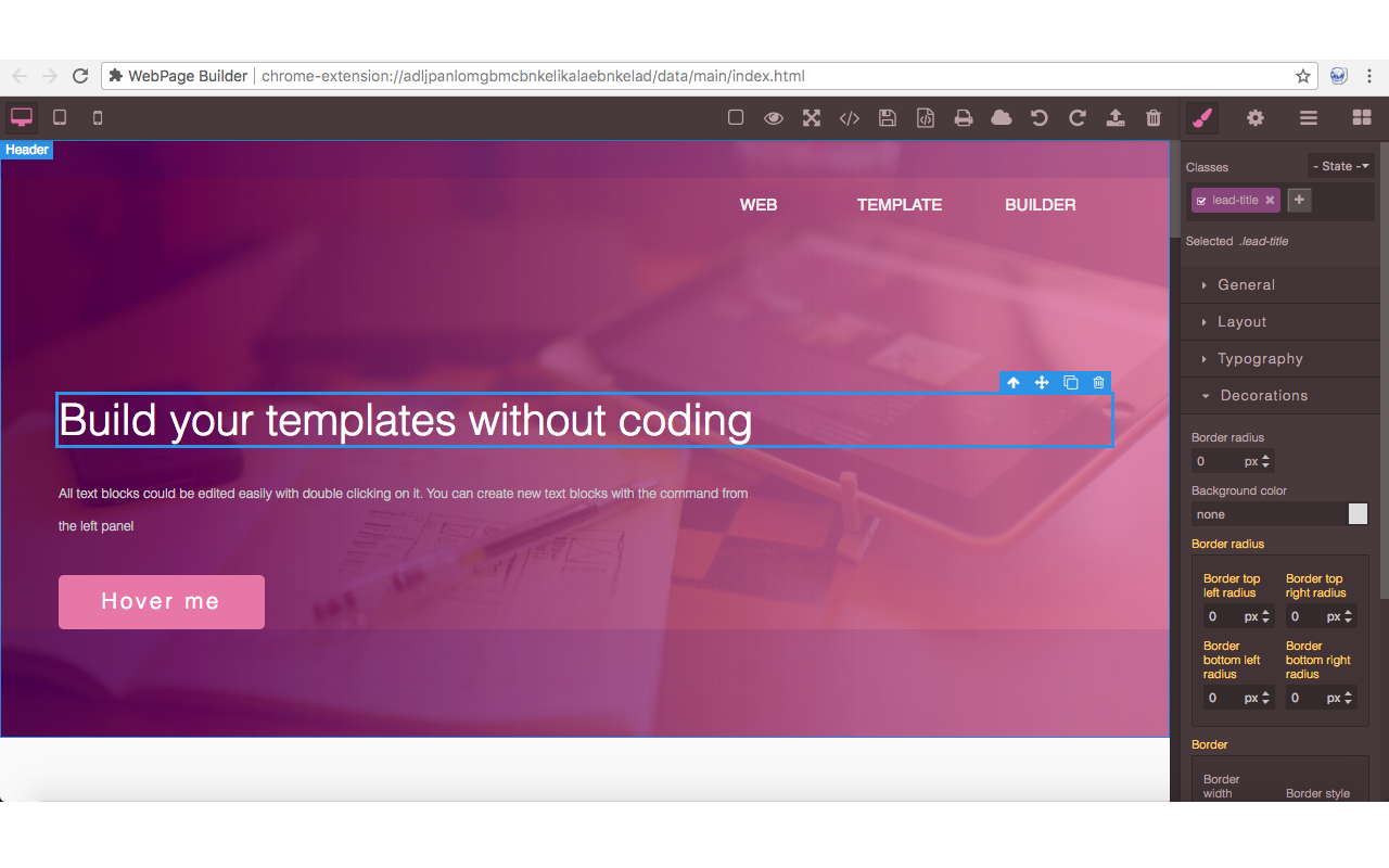 WebPage Builder chrome谷歌浏览器插件_扩展第1张截图