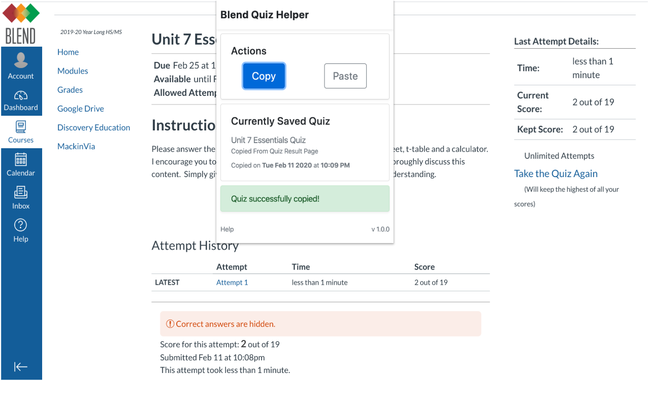 Blend Quiz Response Saver chrome谷歌浏览器插件_扩展第1张截图
