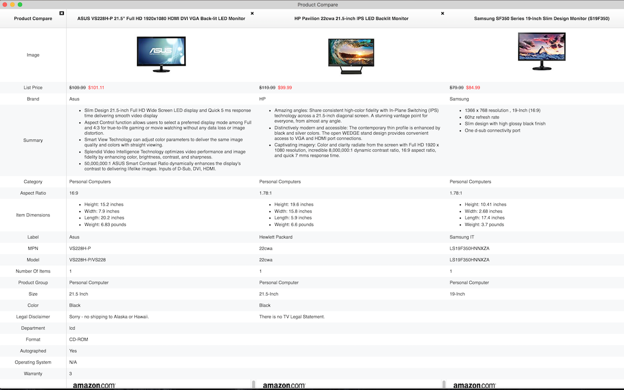 Product Compare chrome谷歌浏览器插件_扩展第2张截图