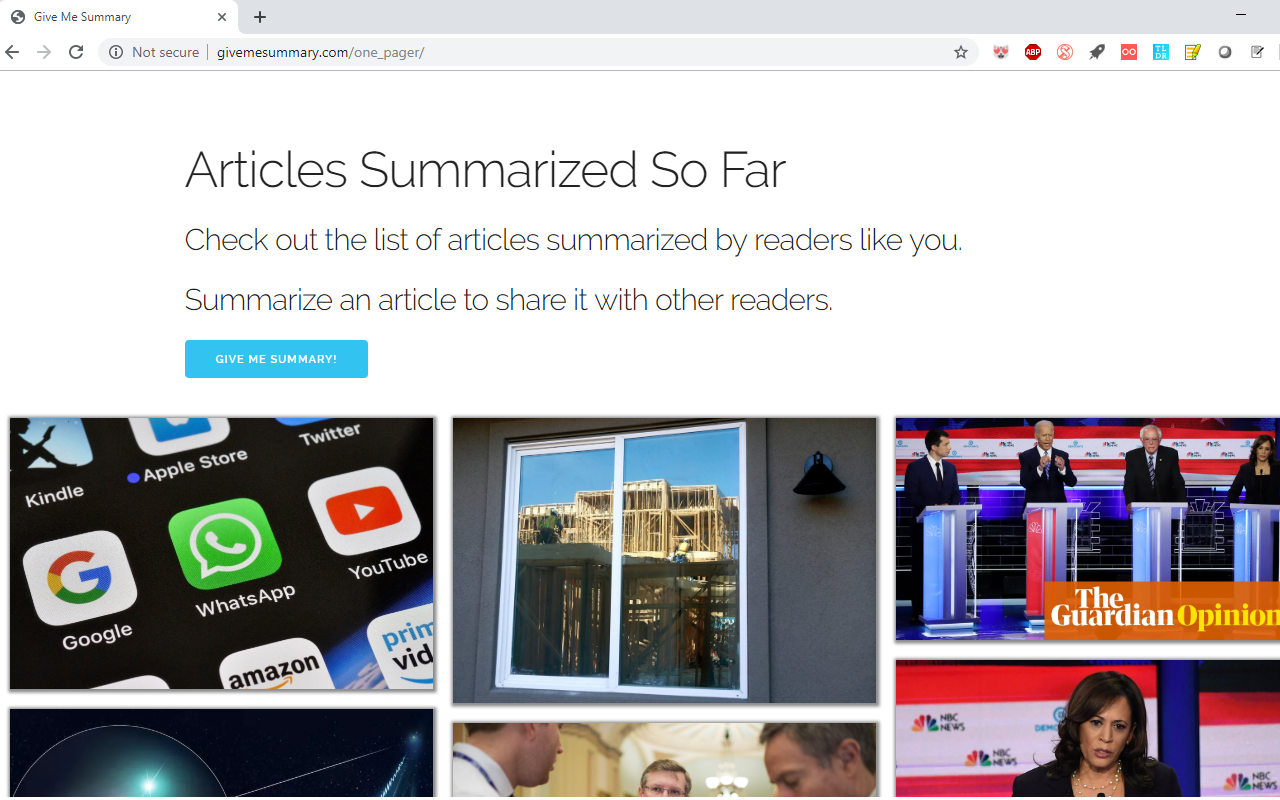 Give Me Summary chrome谷歌浏览器插件_扩展第1张截图