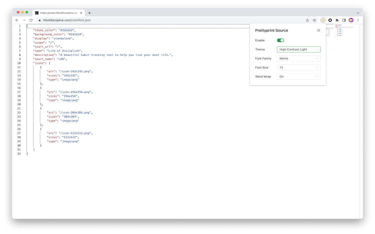 Prettyprint Source chrome谷歌浏览器插件_扩展第3张截图