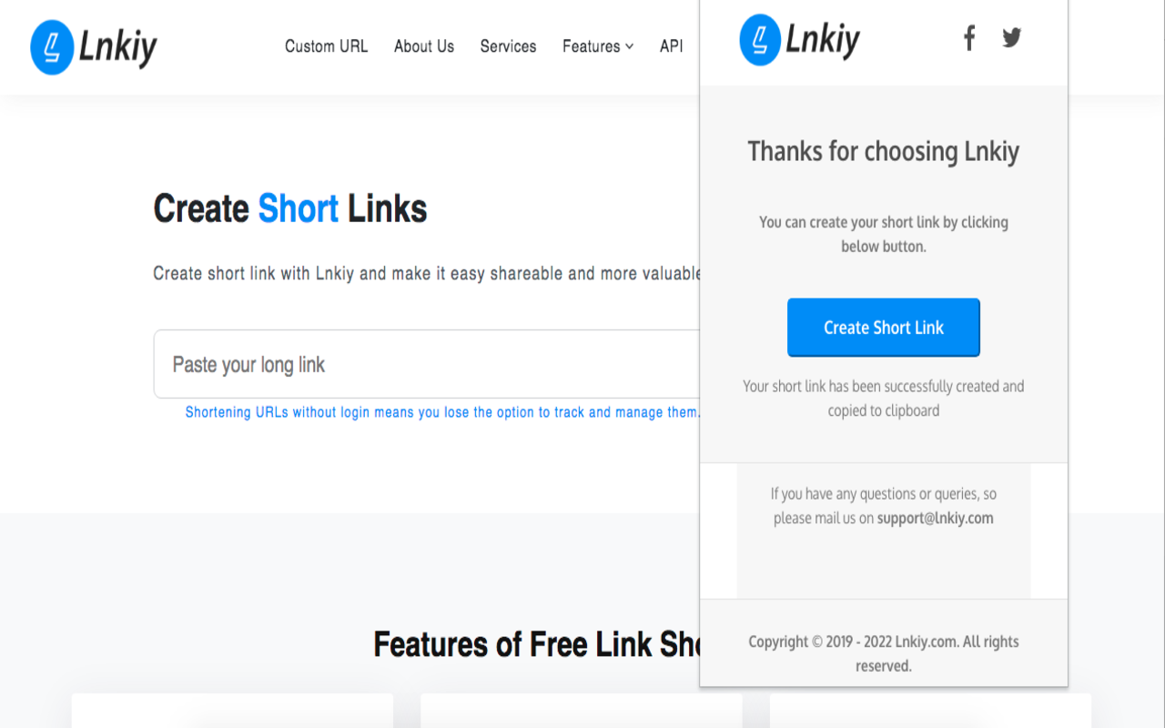 URL Shortener - Lnkiy.com chrome谷歌浏览器插件_扩展第1张截图