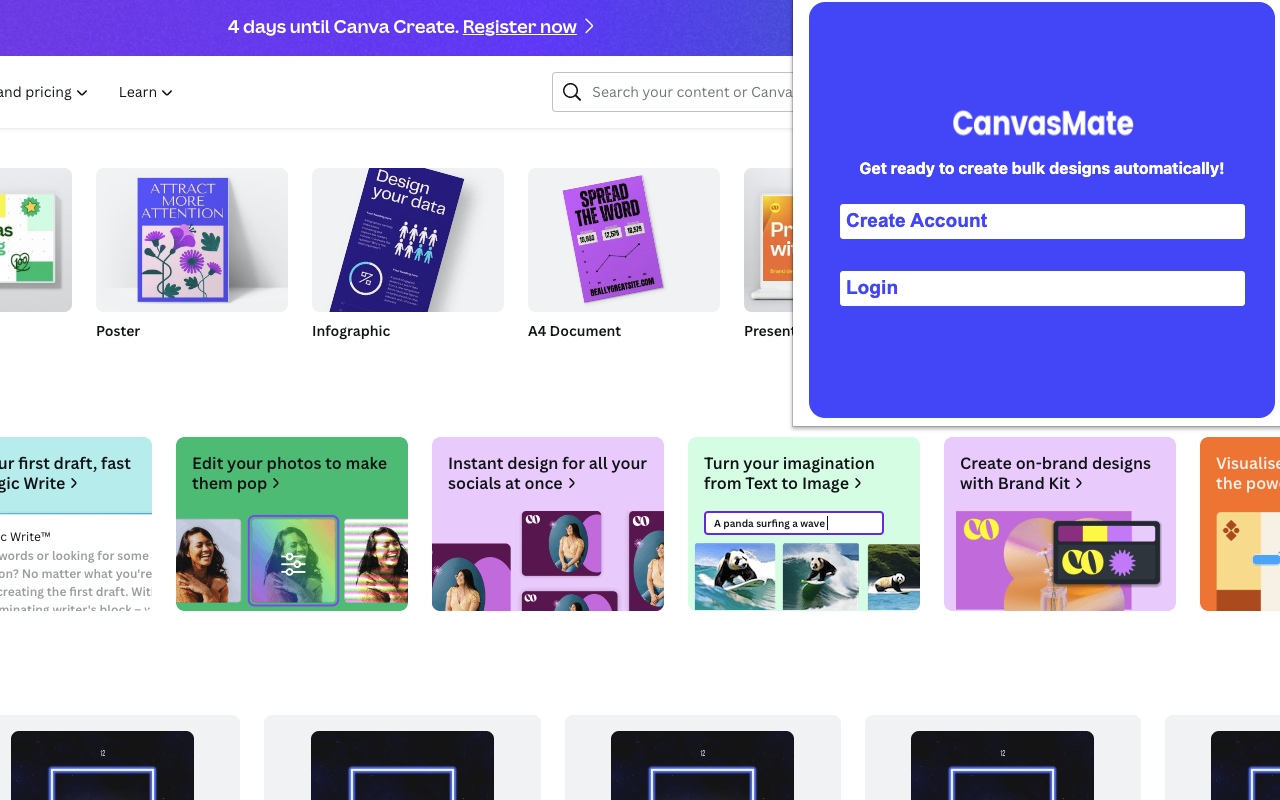 Canva Automation | Make Designs | CanvasMate chrome谷歌浏览器插件_扩展第3张截图