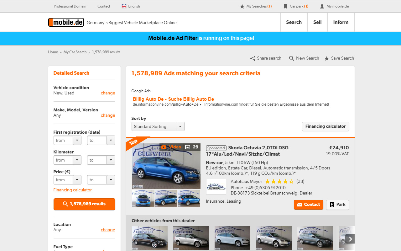 Mobile.de Ad Filter chrome谷歌浏览器插件_扩展第1张截图