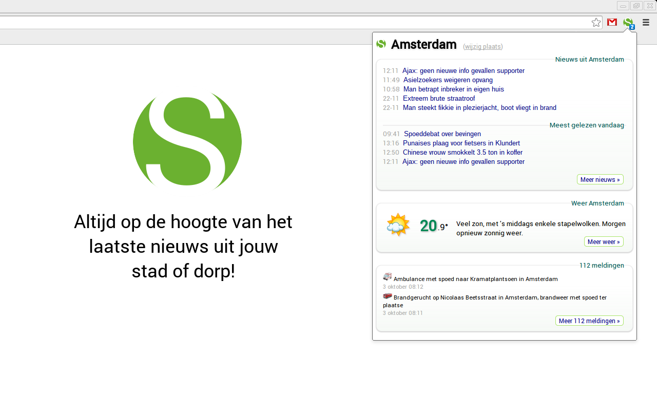 Stadindex.nl chrome谷歌浏览器插件_扩展第1张截图