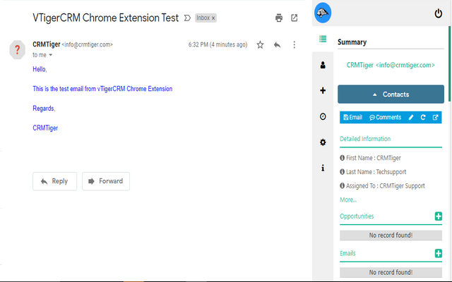 CRMTiger - Gmail Plugin for vTiger CRM chrome谷歌浏览器插件_扩展第1张截图