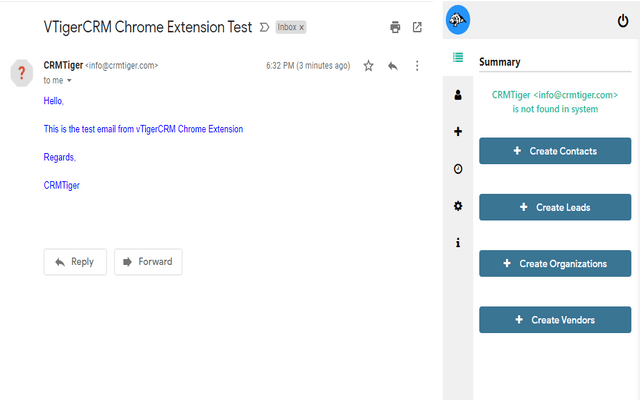 CRMTiger - Gmail Plugin for vTiger CRM chrome谷歌浏览器插件_扩展第2张截图