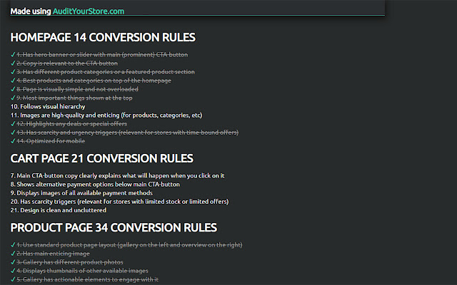 Audit Your Store chrome谷歌浏览器插件_扩展第2张截图