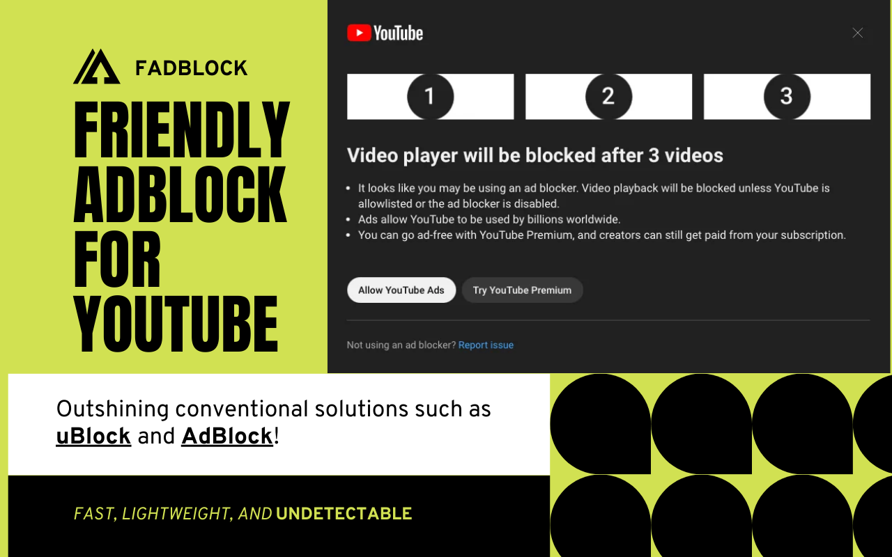 FadBlock: Friendly Adblock for Youtube™ chrome谷歌浏览器插件_扩展第1张截图