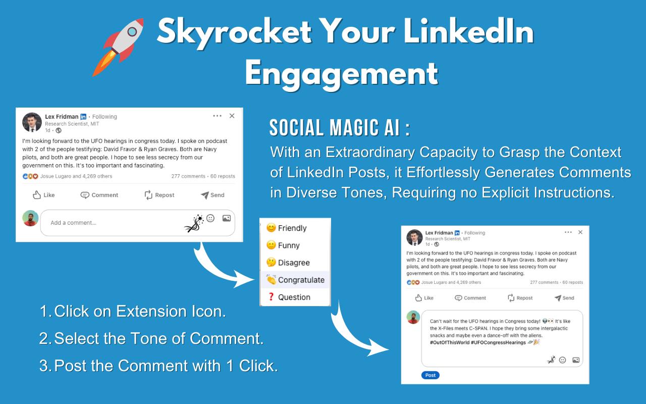 Social Magic - Supercharge Your LinkedIn chrome谷歌浏览器插件_扩展第5张截图