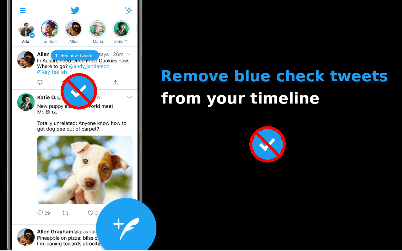 Hide Blue Checks chrome谷歌浏览器插件_扩展第1张截图