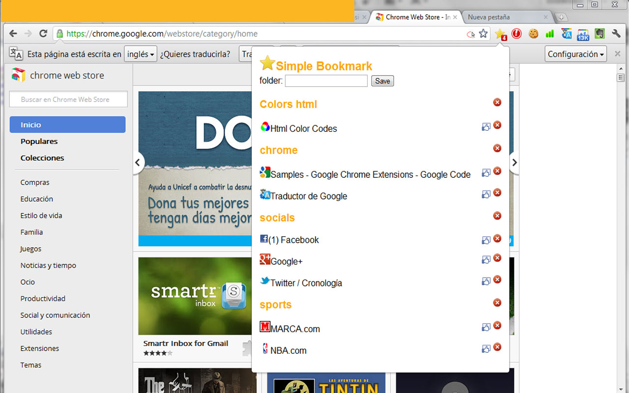 Simple bookmark chrome谷歌浏览器插件_扩展第1张截图