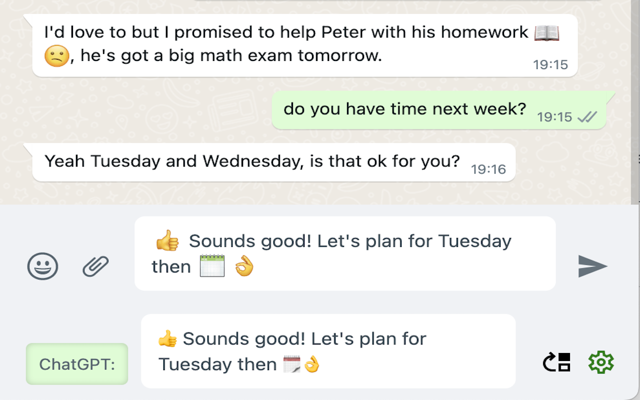 ChatGPT answers for WhatsApp™ web chrome谷歌浏览器插件_扩展第2张截图
