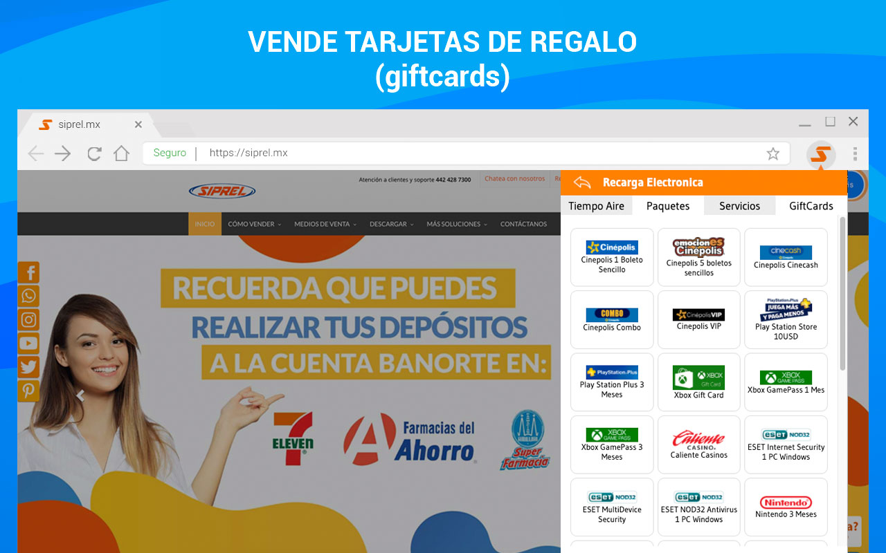 siprel.mx - Recargas Electronicas y Servicios chrome谷歌浏览器插件_扩展第2张截图