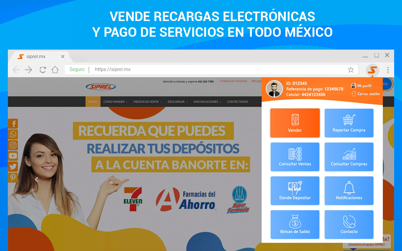 siprel.mx - Recargas Electronicas y Servicios chrome谷歌浏览器插件_扩展第3张截图