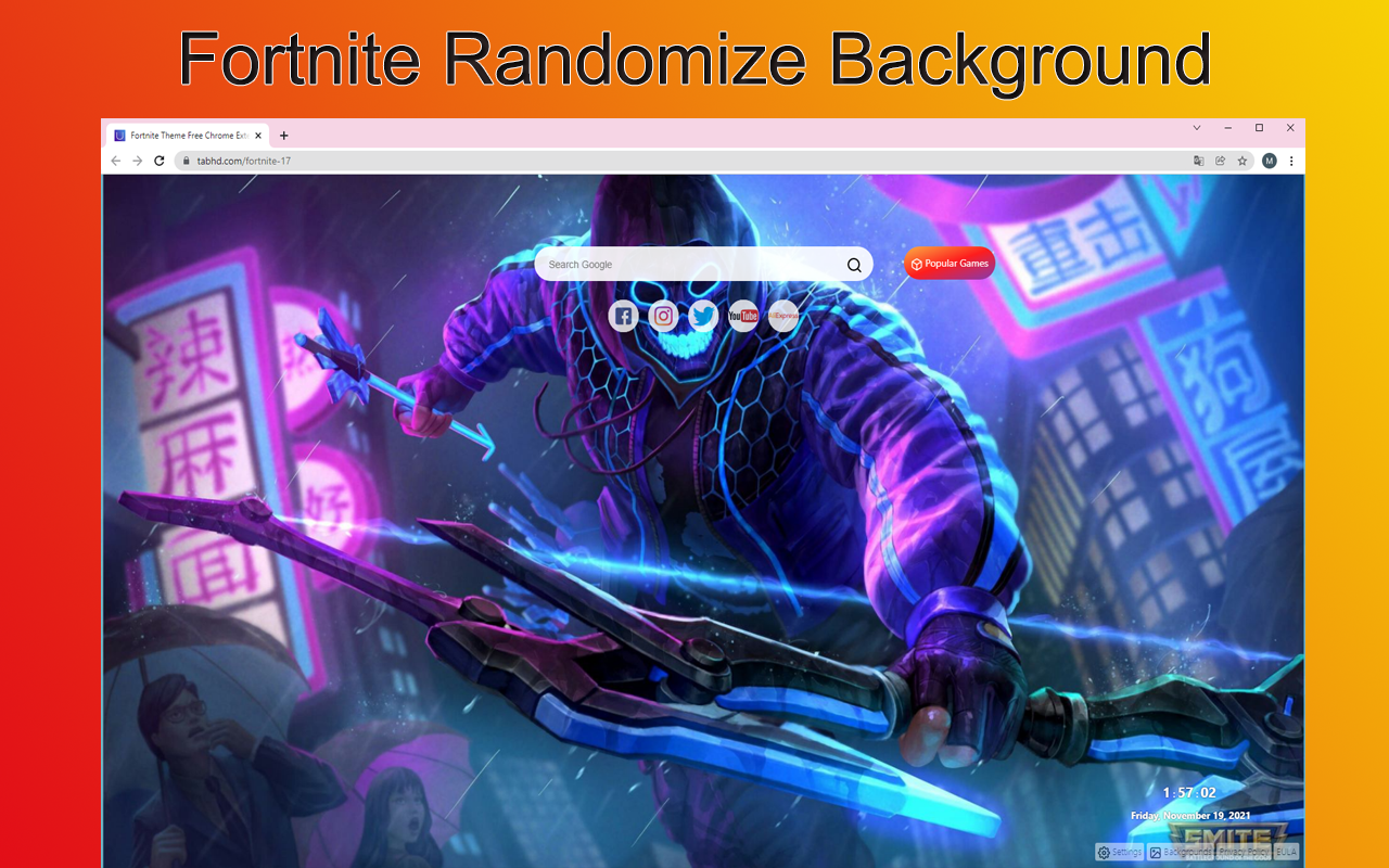 Fortnite Wallpapers and New Tab chrome谷歌浏览器插件_扩展第2张截图