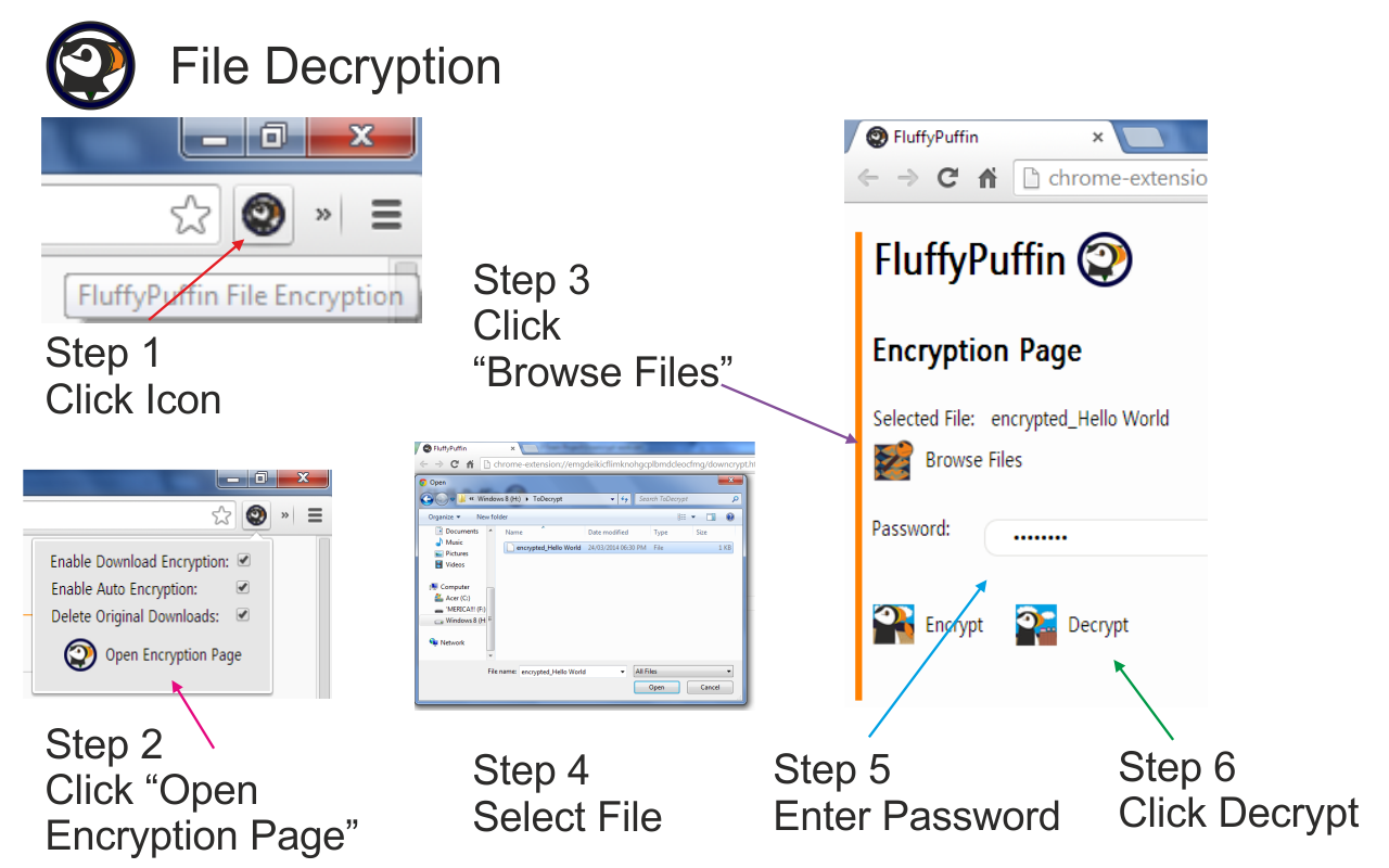 FluffyPuffin File Encryption chrome谷歌浏览器插件_扩展第2张截图