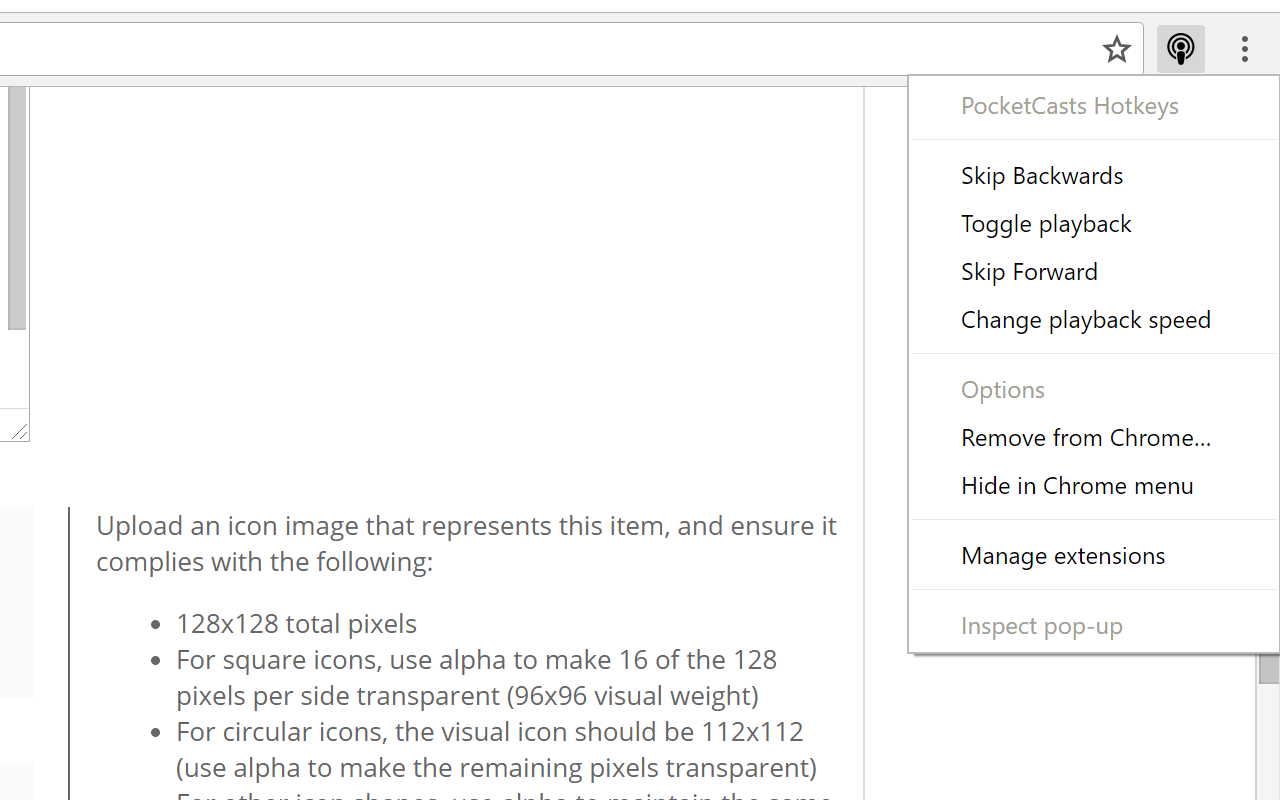 PocketCasts Hotkeys chrome谷歌浏览器插件_扩展第1张截图