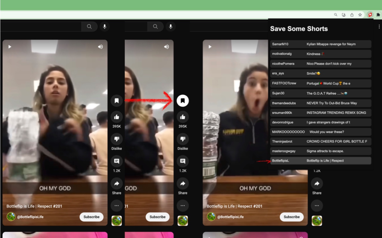 Save Some Shorts: Save & Revisit YT Shorts chrome谷歌浏览器插件_扩展第2张截图