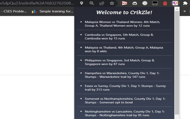 CrikZle - Live Cricket Matches chrome谷歌浏览器插件_扩展第1张截图