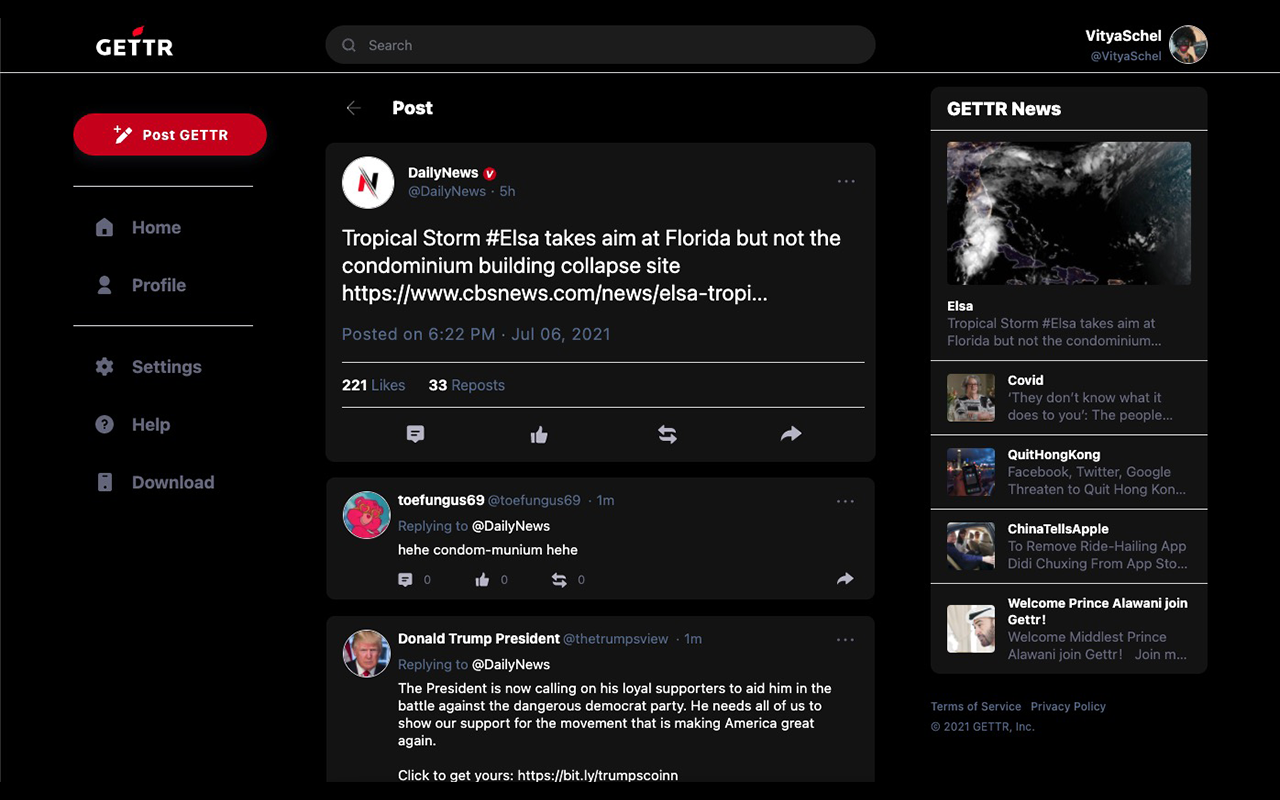 Gettr Dark Theme chrome谷歌浏览器插件_扩展第2张截图