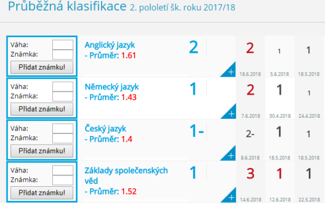 Bakaprůměr - průměr známek Bakaláři chrome谷歌浏览器插件_扩展第1张截图