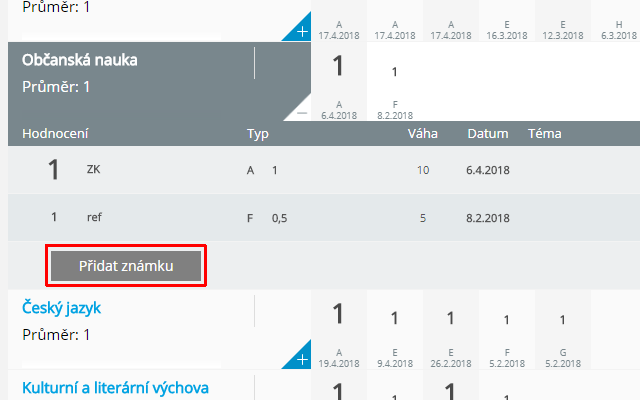 Průměry známek pro Bakaláři chrome谷歌浏览器插件_扩展第3张截图