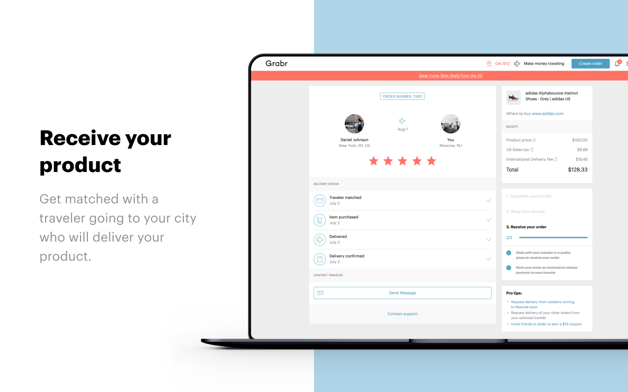 Grabr - Global Shopping & Delivery chrome谷歌浏览器插件_扩展第2张截图