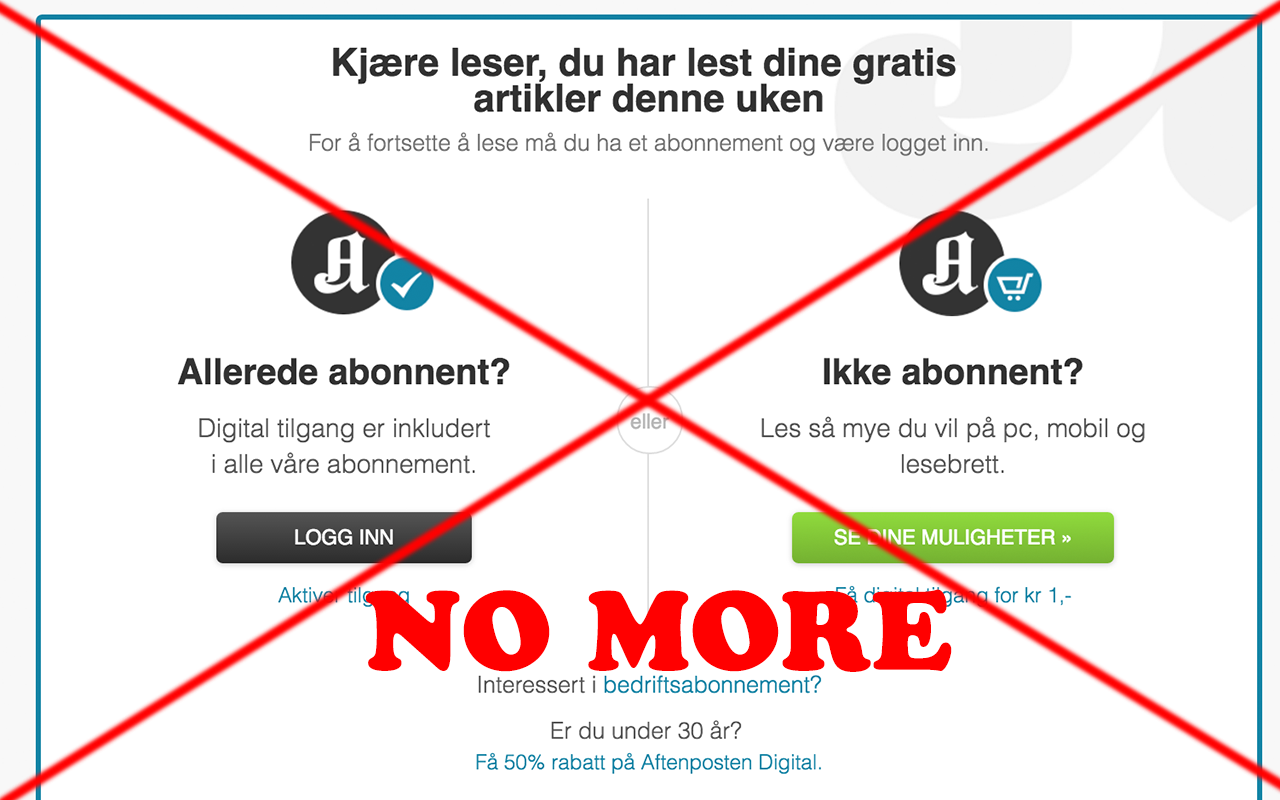 Aftenposten.no Unlimited chrome谷歌浏览器插件_扩展第1张截图