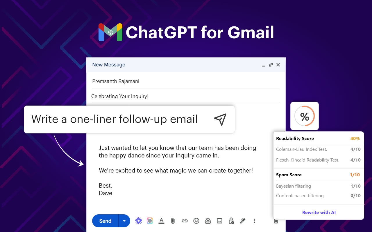 ChatGPT for Gmail chrome谷歌浏览器插件_扩展第1张截图