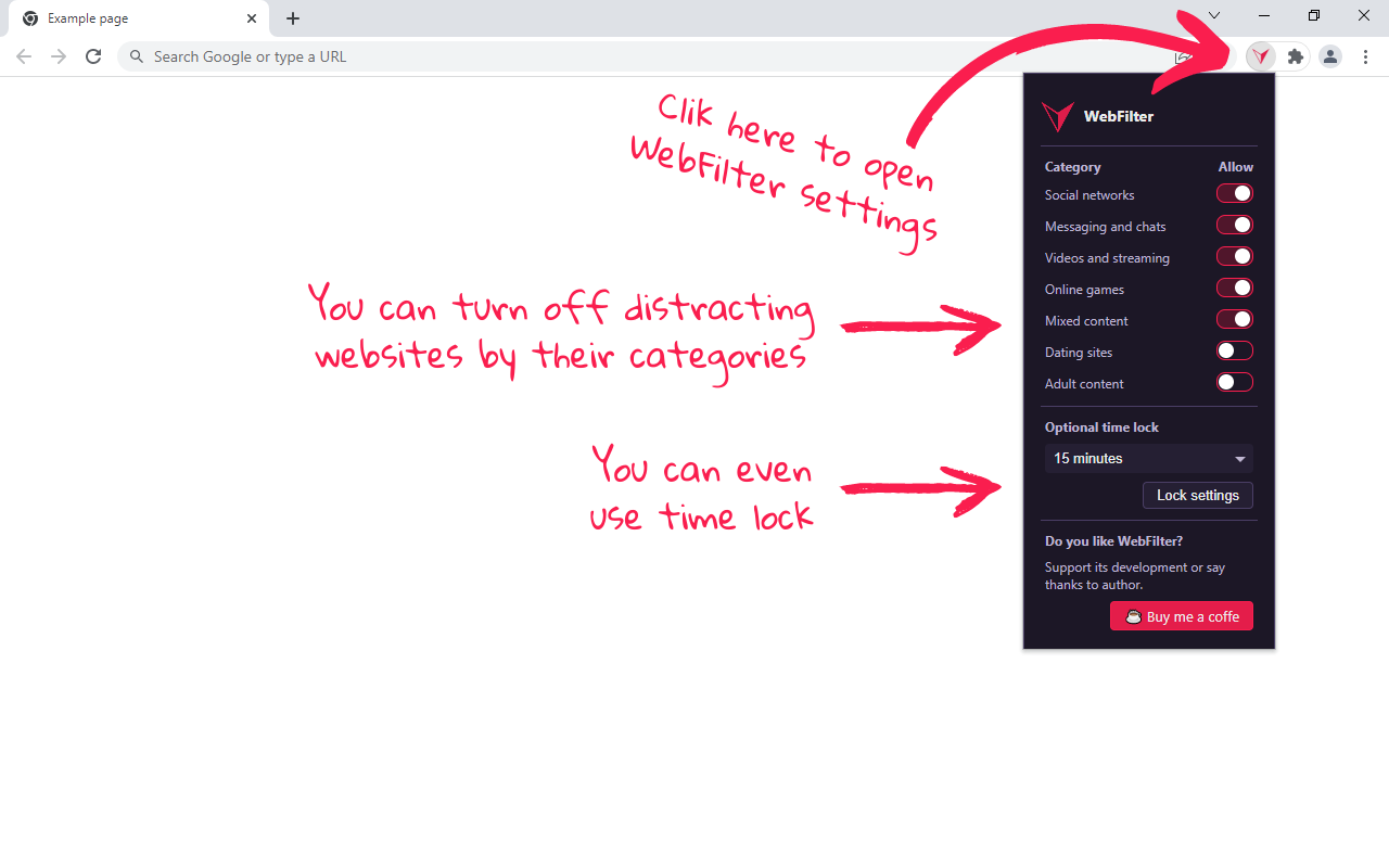 WebFilter chrome谷歌浏览器插件_扩展第2张截图