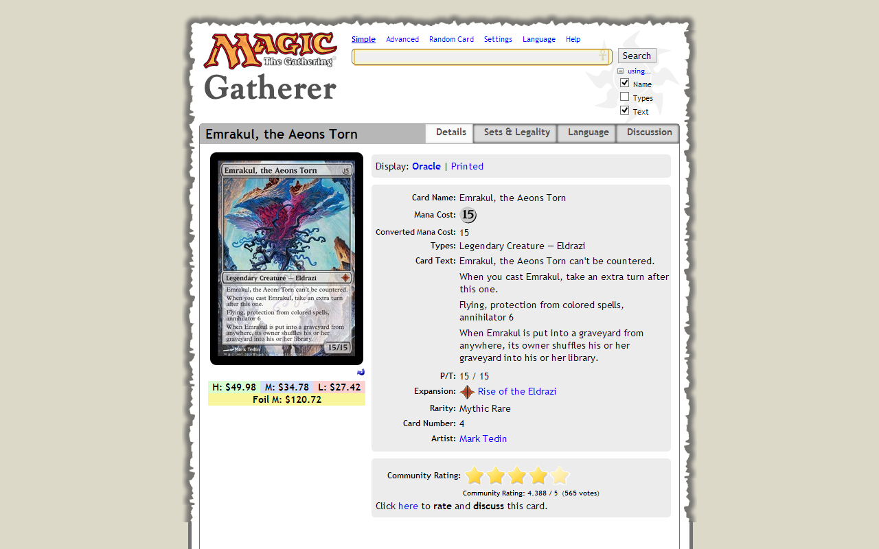 MTG Price Gatherer chrome谷歌浏览器插件_扩展第1张截图
