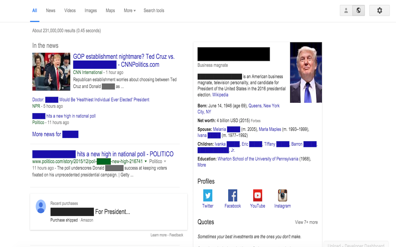 Trump Fatigue chrome谷歌浏览器插件_扩展第1张截图