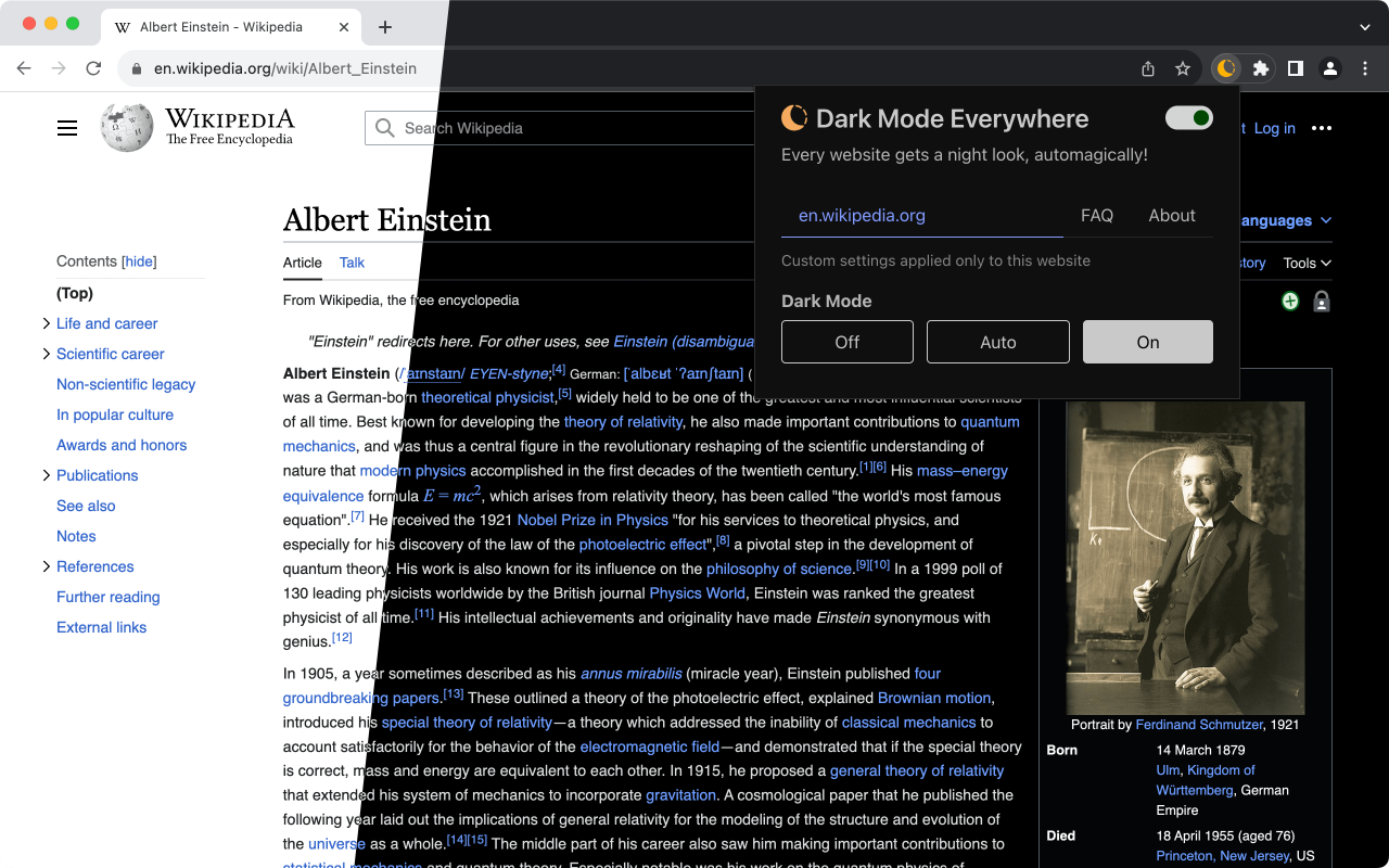 Dark Mode Everywhere chrome谷歌浏览器插件_扩展第1张截图