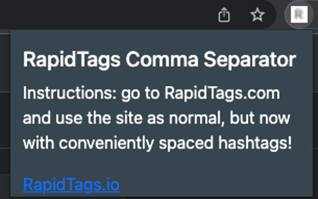 Rapid Tags Comma Separator chrome谷歌浏览器插件_扩展第1张截图
